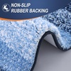 image:imageOLANLY Bathroom Rug Set 2 Piece Soft Absorbent Microfiber Bath Mats and UShaped Contour Toilet Rug NonSlip Machine Wash Dry Plush Shaggy Bath Mats for Bathroom 24x1624x20 GreyNavy