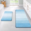 image:imageOLANLY Bathroom Rug Set 2 Piece Soft Absorbent Microfiber Bath Mats and UShaped Contour Toilet Rug NonSlip Machine Wash Dry Plush Shaggy Bath Mats for Bathroom 24x1624x20 GreySky Blue