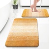 image:imageOLANLY Bathroom Rug Set 2 Piece Soft Absorbent Microfiber Bath Mats and UShaped Contour Toilet Rug NonSlip Machine Wash Dry Plush Shaggy Bath Mats for Bathroom 24x1624x20 GreyGolden Yellow