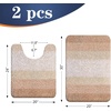 image:imageOLANLY Bathroom Rug Set 2 Piece Soft Absorbent Microfiber Bath Mats and UShaped Contour Toilet Rug NonSlip Machine Wash Dry Plush Shaggy Bath Mats for Bathroom 24x1624x20 GreyBeige