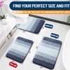 image:imageOLANLY Bathroom Rug Set 2 Piece Soft Absorbent Microfiber Bath Mats and UShaped Contour Toilet Rug NonSlip Machine Wash Dry Plush Shaggy Bath Mats for Bathroom 24x1624x20 GreyDark Blue