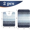 image:imageOLANLY Bathroom Rug Set 2 Piece Soft Absorbent Microfiber Bath Mats and UShaped Contour Toilet Rug NonSlip Machine Wash Dry Plush Shaggy Bath Mats for Bathroom 24x1624x20 GreyDark Blue