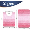 image:imageOLANLY Bathroom Rug Set 2 Piece Soft Absorbent Microfiber Bath Mats and UShaped Contour Toilet Rug NonSlip Machine Wash Dry Plush Shaggy Bath Mats for Bathroom 24x1624x20 GreyPink
