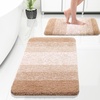 image:imageOLANLY Bathroom Rug Set 2 Piece Soft Absorbent Microfiber Bath Mats and UShaped Contour Toilet Rug NonSlip Machine Wash Dry Plush Shaggy Bath Mats for Bathroom 24x1624x20 GreyBeige
