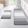 image:imageOLANLY Bathroom Rug Set 2 Piece Soft Absorbent Microfiber Bath Mats and UShaped Contour Toilet Rug NonSlip Machine Wash Dry Plush Shaggy Bath Mats for Bathroom 24x1624x20 GreyLight Grey