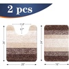 image:imageOLANLY Bathroom Rug Set 2 Piece Soft Absorbent Microfiber Bath Mats and UShaped Contour Toilet Rug NonSlip Machine Wash Dry Plush Shaggy Bath Mats for Bathroom 24x1624x20 GreyBrown
