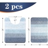 image:imageOLANLY Bathroom Rug Set 2 Piece Soft Absorbent Microfiber Bath Mats and UShaped Contour Toilet Rug NonSlip Machine Wash Dry Plush Shaggy Bath Mats for Bathroom 24x1624x20 GreyBlue