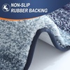 image:imageOLANLY Bathroom Rug Set 2 Piece Soft Absorbent Microfiber Bath Mats and UShaped Contour Toilet Rug NonSlip Machine Wash Dry Plush Shaggy Bath Mats for Bathroom 24x1624x20 GreyAiry Blue