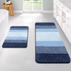 image:imageOLANLY Bathroom Rug Set 2 Piece Soft Absorbent Microfiber Bath Mats and UShaped Contour Toilet Rug NonSlip Machine Wash Dry Plush Shaggy Bath Mats for Bathroom 24x1624x20 GreyNavy