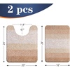 image:imageOLANLY Bathroom Rug Set 2 Piece Soft Absorbent Microfiber Bath Mats and UShaped Contour Toilet Rug NonSlip Machine Wash Dry Plush Shaggy Bath Mats for Bathroom 24x1624x20 GreyBeige