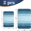 image:imageOLANLY Bathroom Rug Set 2 Piece Soft Absorbent Microfiber Bath Mats and UShaped Contour Toilet Rug NonSlip Machine Wash Dry Plush Shaggy Bath Mats for Bathroom 24x1624x20 GreyPeacock Blue
