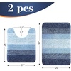 image:imageOLANLY Bathroom Rug Set 2 Piece Soft Absorbent Microfiber Bath Mats and UShaped Contour Toilet Rug NonSlip Machine Wash Dry Plush Shaggy Bath Mats for Bathroom 24x1624x20 GreyNavy
