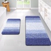 image:imageOLANLY Bathroom Rug Set 2 Piece Soft Absorbent Microfiber Bath Mats and UShaped Contour Toilet Rug NonSlip Machine Wash Dry Plush Shaggy Bath Mats for Bathroom 24x1624x20 GreyBlueviolet