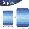 image:imageOLANLY Bathroom Rug Set 2 Piece Soft Absorbent Microfiber Bath Mats and UShaped Contour Toilet Rug NonSlip Machine Wash Dry Plush Shaggy Bath Mats for Bathroom 24x1624x20 GreyLight Royal Blue
