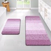 image:imageOLANLY Bathroom Rug Set 2 Piece Soft Absorbent Microfiber Bath Mats and UShaped Contour Toilet Rug NonSlip Machine Wash Dry Plush Shaggy Bath Mats for Bathroom 24x1624x20 GreyPinkishpurple