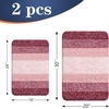 image:imageOLANLY Bathroom Rug Set 2 Piece Soft Absorbent Microfiber Bath Mats and UShaped Contour Toilet Rug NonSlip Machine Wash Dry Plush Shaggy Bath Mats for Bathroom 24x1624x20 GreyRed