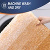 image:imageOLANLY Bathroom Rug Set 2 Piece Soft Absorbent Microfiber Bath Mats and UShaped Contour Toilet Rug NonSlip Machine Wash Dry Plush Shaggy Bath Mats for Bathroom 24x1624x20 GreyGolden Yellow