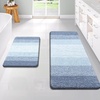 image:imageOLANLY Bathroom Rug Set 2 Piece Soft Absorbent Microfiber Bath Mats and UShaped Contour Toilet Rug NonSlip Machine Wash Dry Plush Shaggy Bath Mats for Bathroom 24x1624x20 GreyBlue
