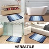 image:imageOLANLY Bathroom Rug Set 2 Piece Soft Absorbent Microfiber Bath Mats and UShaped Contour Toilet Rug NonSlip Machine Wash Dry Plush Shaggy Bath Mats for Bathroom 24x1624x20 GreyNavy