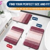 image:imageOLANLY Bathroom Rug Set 2 Piece Soft Absorbent Microfiber Bath Mats and UShaped Contour Toilet Rug NonSlip Machine Wash Dry Plush Shaggy Bath Mats for Bathroom 24x1624x20 GreyRed