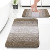 image:imageOLANLY Bathroom Rug Set 2 Piece Soft Absorbent Microfiber Bath Mats and UShaped Contour Toilet Rug NonSlip Machine Wash Dry Plush Shaggy Bath Mats for Bathroom 24x1624x20 GreyCoffe