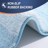 image:imageOLANLY Bathroom Rug Set 2 Piece Soft Absorbent Microfiber Bath Mats and UShaped Contour Toilet Rug NonSlip Machine Wash Dry Plush Shaggy Bath Mats for Bathroom 24x1624x20 GreySky Blue