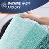 image:imageOLANLY Bathroom Rug Set 2 Piece Soft Absorbent Microfiber Bath Mats and UShaped Contour Toilet Rug NonSlip Machine Wash Dry Plush Shaggy Bath Mats for Bathroom 24x1624x20 GreyBlackish Green