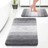 image:imageOLANLY Bathroom Rug Set 2 Piece Soft Absorbent Microfiber Bath Mats and UShaped Contour Toilet Rug NonSlip Machine Wash Dry Plush Shaggy Bath Mats for Bathroom 24x1624x20 GreyGrey