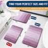 image:imageOLANLY Bathroom Rug Set 2 Piece Soft Absorbent Microfiber Bath Mats and UShaped Contour Toilet Rug NonSlip Machine Wash Dry Plush Shaggy Bath Mats for Bathroom 24x1624x20 GreyPinkishpurple