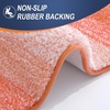 image:imageOLANLY Bathroom Rug Set 2 Piece Soft Absorbent Microfiber Bath Mats and UShaped Contour Toilet Rug NonSlip Machine Wash Dry Plush Shaggy Bath Mats for Bathroom 24x1624x20 GreyCoral