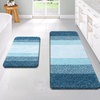 image:imageOLANLY Bathroom Rug Set 2 Piece Soft Absorbent Microfiber Bath Mats and UShaped Contour Toilet Rug NonSlip Machine Wash Dry Plush Shaggy Bath Mats for Bathroom 24x1624x20 GreyPeacock Blue