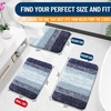 image:imageOLANLY Bathroom Rug Set 2 Piece Soft Absorbent Microfiber Bath Mats and UShaped Contour Toilet Rug NonSlip Machine Wash Dry Plush Shaggy Bath Mats for Bathroom 24x1624x20 GreyAiry Blue