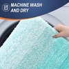 image:imageOLANLY Bathroom Rug Set 2 Piece Soft Absorbent Microfiber Bath Mats and UShaped Contour Toilet Rug NonSlip Machine Wash Dry Plush Shaggy Bath Mats for Bathroom 24x1624x20 GreyTeal