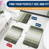 image:imageOLANLY Bathroom Rug Set 2 Piece Soft Absorbent Microfiber Bath Mats and UShaped Contour Toilet Rug NonSlip Machine Wash Dry Plush Shaggy Bath Mats for Bathroom 24x1624x20 GreyDark Green