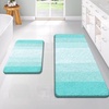 image:imageOLANLY Bathroom Rug Set 2 Piece Soft Absorbent Microfiber Bath Mats and UShaped Contour Toilet Rug NonSlip Machine Wash Dry Plush Shaggy Bath Mats for Bathroom 24x1624x20 GreyTeal