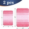 image:imageOLANLY Bathroom Rug Set 2 Piece Soft Absorbent Microfiber Bath Mats and UShaped Contour Toilet Rug NonSlip Machine Wash Dry Plush Shaggy Bath Mats for Bathroom 24x1624x20 GreyPink