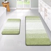 image:imageOLANLY Bathroom Rug Set 2 Piece Soft Absorbent Microfiber Bath Mats and UShaped Contour Toilet Rug NonSlip Machine Wash Dry Plush Shaggy Bath Mats for Bathroom 24x1624x20 GreyMustard Yellow