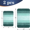 image:imageOLANLY Bathroom Rug Set 2 Piece Soft Absorbent Microfiber Bath Mats and UShaped Contour Toilet Rug NonSlip Machine Wash Dry Plush Shaggy Bath Mats for Bathroom 24x1624x20 GreyBlackish Green