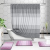 image:imageOLANLY Bathroom Rug Set 2 Piece Soft Absorbent Microfiber Bath Mats and UShaped Contour Toilet Rug NonSlip Machine Wash Dry Plush Shaggy Bath Mats for Bathroom 24x1624x20 GreyPinkishpurple