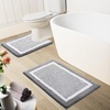 image:imageOLANLY Bathroom Rugs Sets 3 Piece Soft Absorbent Microfiber Bath Mats and UShaped Contour Toilet Rug Home Decor Accessories NonSlip Bath Mat Set for Bathroom 30x2024x1624x20 GreyGrey and White