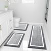 image:imageOLANLY Bathroom Rugs Sets 3 Piece Soft Absorbent Microfiber Bath Mats and UShaped Contour Toilet Rug Home Decor Accessories NonSlip Bath Mat Set for Bathroom 30x2024x1624x20 GreyDark Grey and White