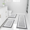image:imageOLANLY Bathroom Rugs Sets 3 Piece Soft Absorbent Microfiber Bath Mats and UShaped Contour Toilet Rug Home Decor Accessories NonSlip Bath Mat Set for Bathroom 30x2024x1624x20 GreyGrey and White