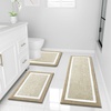 image:imageOLANLY Bathroom Rugs Sets 3 Piece Soft Absorbent Microfiber Bath Mats and UShaped Contour Toilet Rug Home Decor Accessories NonSlip Bath Mat Set for Bathroom 30x2024x1624x20 GreyBeige and White
