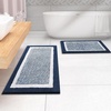 image:imageOLANLY Bathroom Rugs Sets 3 Piece Soft Absorbent Microfiber Bath Mats and UShaped Contour Toilet Rug Home Decor Accessories NonSlip Bath Mat Set for Bathroom 30x2024x1624x20 GreyNavy and White