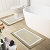 image:imageOLANLY Bathroom Rugs Sets 3 Piece Soft Absorbent Microfiber Bath Mats and UShaped Contour Toilet Rug Home Decor Accessories NonSlip Bath Mat Set for Bathroom 30x2024x1624x20 GreyBeige and White