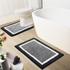 image:imageOLANLY Bathroom Rugs Sets 3 Piece Soft Absorbent Microfiber Bath Mats and UShaped Contour Toilet Rug Home Decor Accessories NonSlip Bath Mat Set for Bathroom 30x2024x1624x20 GreyBlack