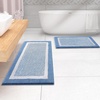image:imageOLANLY Bathroom Rugs Sets 3 Piece Soft Absorbent Microfiber Bath Mats and UShaped Contour Toilet Rug Home Decor Accessories NonSlip Bath Mat Set for Bathroom 30x2024x1624x20 GreyBlue and White