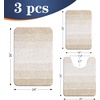 image:imageOLANLY Bathroom Rugs Sets 3 Piece Soft Absorbent Microfiber Bath Mats and UShaped Contour Toilet Rug Machine Wash Dry Plush Shaggy Bath Mat Set for Bathroom 30x2024x1624x20 GreyLight Beige