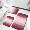 image:imageOLANLY Bathroom Rugs Sets 3 Piece Soft Absorbent Microfiber Bath Mats and UShaped Contour Toilet Rug Machine Wash Dry Plush Shaggy Bath Mat Set for Bathroom 30x2024x1624x20 GreyRed