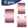 image:imageOLANLY Bathroom Rugs Sets 3 Piece Soft Absorbent Microfiber Bath Mats and UShaped Contour Toilet Rug Machine Wash Dry Plush Shaggy Bath Mat Set for Bathroom 30x2024x1624x20 GreyRed